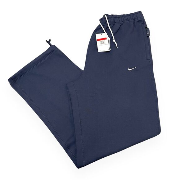 Nike Other - Nike Solo Swoosh Fleece Pants Open Hem Loose Mens L-Tall Thunder Blue FN3342-437
